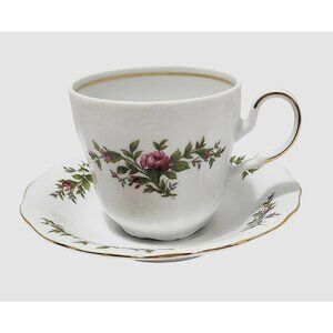 Haviland Moss Rose Coffee Tea Cup Saucer 8oz vtg Traditions Fine China Bavaria